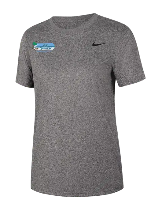 Nike Womens Team rLegend Dark Heather Grey T-Shirt w/Beach Life Logo
