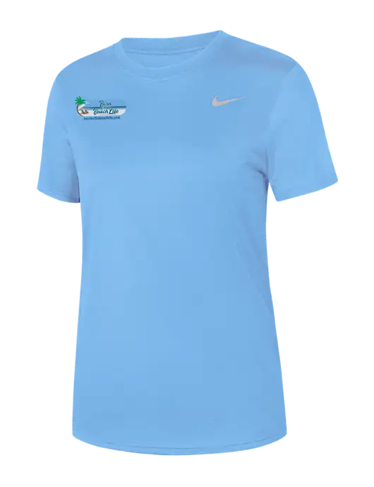 Nike Womens Team rLegend Light Blue T-Shirt w/Beach Life Logo