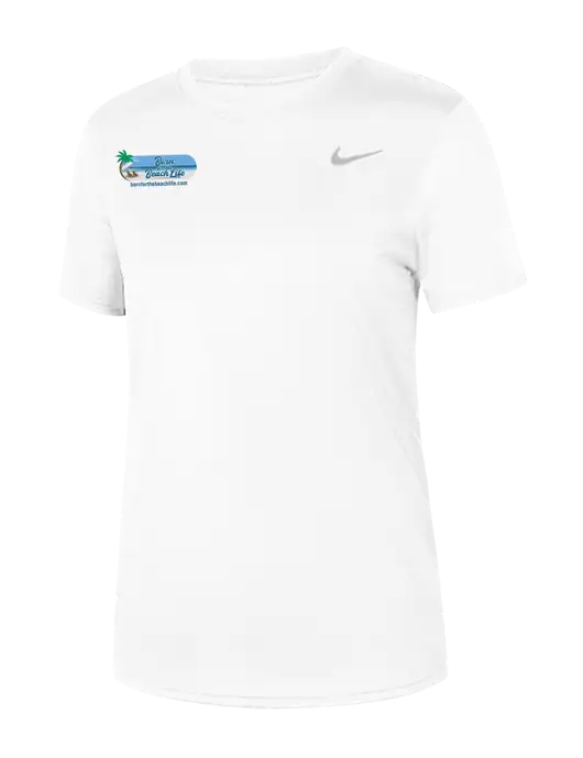 Nike Womens Team rLegend White T-Shirt w/Beach Life Logo