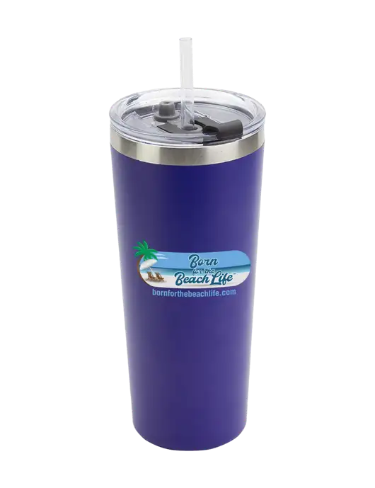 Brighton Blue 20 oz Insulated Tumbler & Straw w/Beach Life Logo