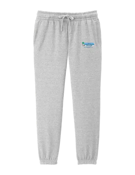 District Womens Light Heather Grey Fleece Sweatpants w/Beach Life Logo