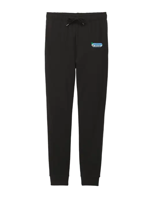 District Womens Black Mid-Rise Fleece Jogger w/Beach Life Logo