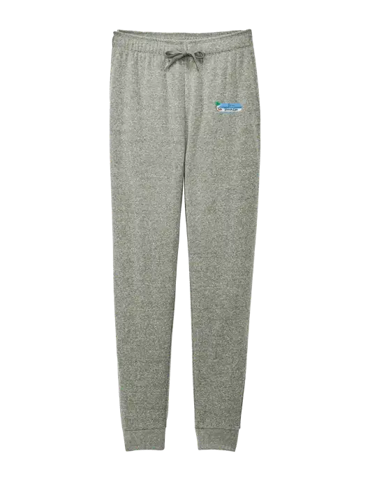 District Womens Dark Medium Grey Mid-Rise Fleece Jogger w/Beach Life Logo