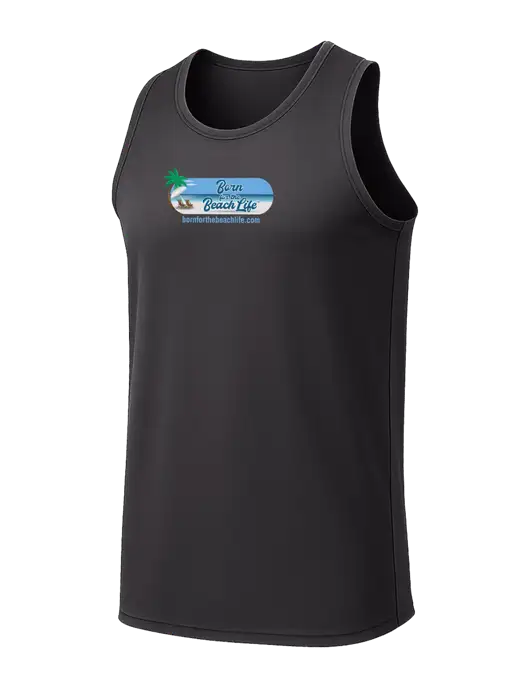 Dark Grey PosiCharge Competitor Racerback Tank w/Beach Life Logo