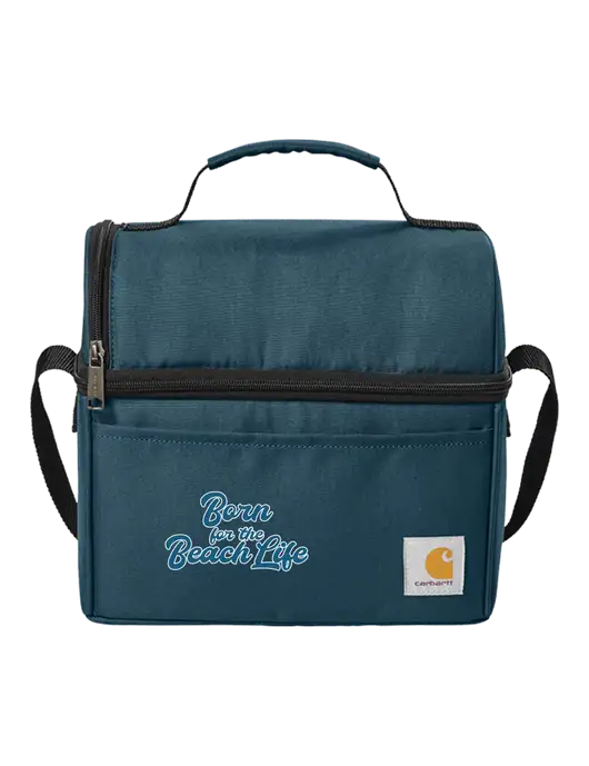 Carhartt Light Navy Lunch 6-Can Cooler w/Beach Life Text Logo