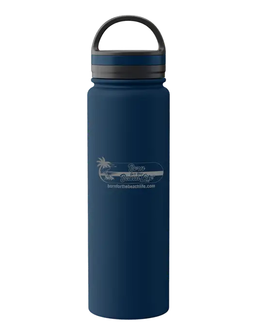 34oz Wide Mouth Stainless Steel Light Navy Bottle w/Beach Life Logo