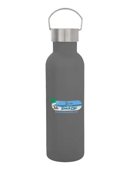 28 oz Medium Grey Bubbli Stainless Steel Bottle w/Beach Life Logo