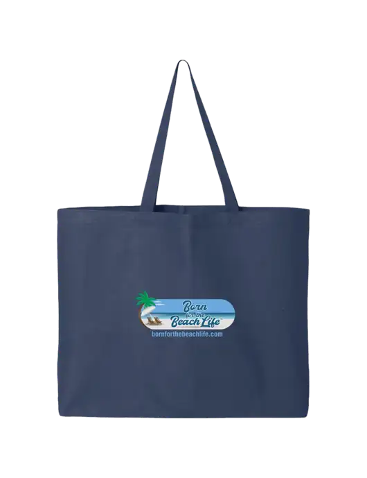 Sturdy Canvas Navy Tote w/Beach Life Logo