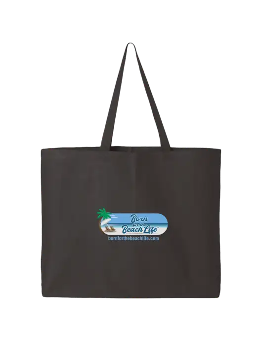 Sturdy Canvas Charcoal Tote w/Beach Life Logo
