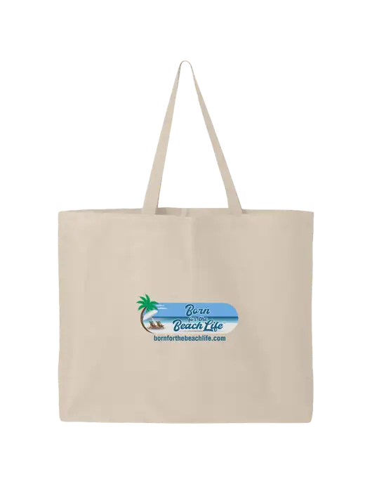 Sturdy Canvas Tan Tote w/Beach Life Logo
