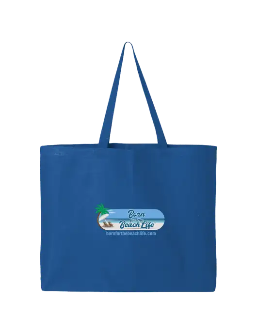 Sturdy Canvas Royal Blue Tote w/Beach Life Logo