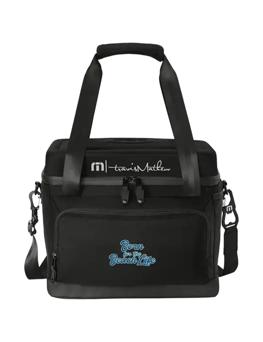 TravisMathew Black Cruise 24-Can Cooler w/Beach Life Text Logo