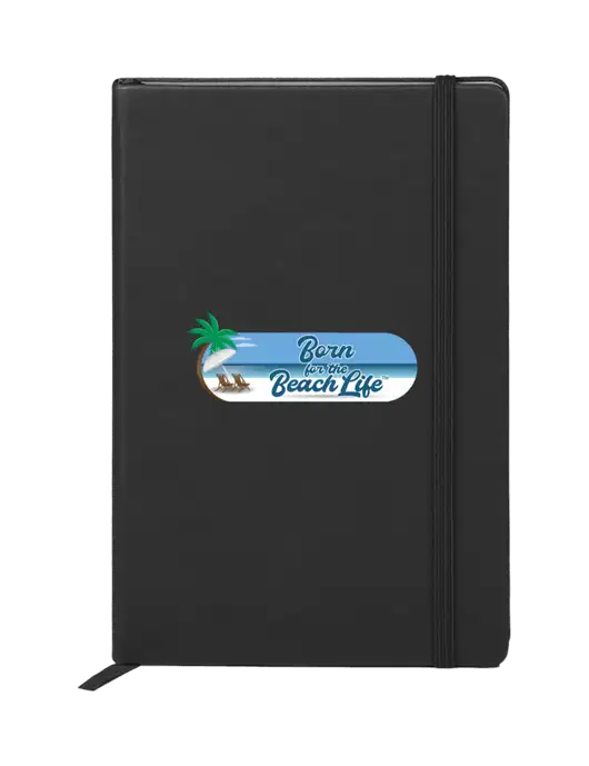 Neoskin Black Hard Cover Junior Journal, 3.75 x 5.625 w/Beach Life Logo