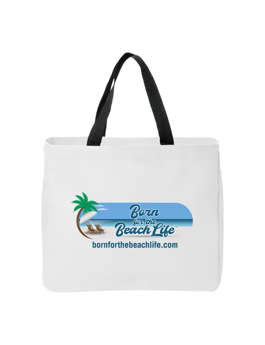 Essential White Tote w/Beach Life Logo