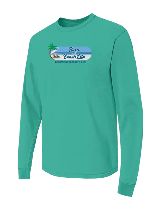 Comfort Colors Garment-Dyed Kelly Green Heavyweight Long Sleeve T-Shirt w/Beach Life Logo