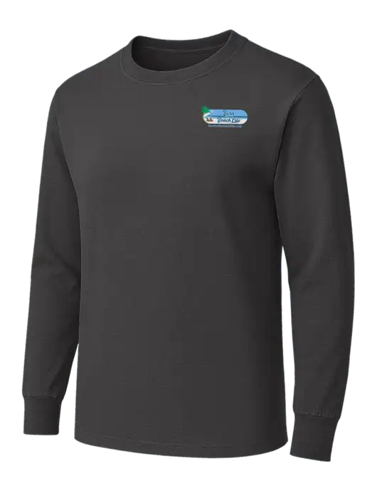 Charcoal Heavyweight Long Sleeve 6.1 oz T-Shirt w/Beach Life Logo