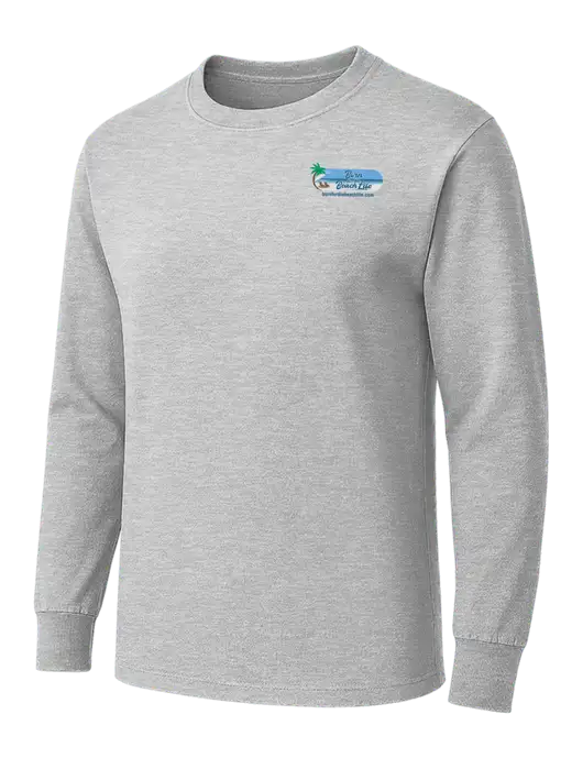 Light Grey Heather Heavyweight Long Sleeve 6.1 oz T-Shirt w/Beach Life Logo