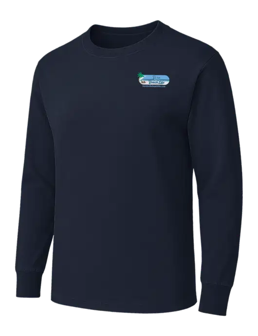 Dark Navy Heavyweight Long Sleeve 6.1 oz T-Shirt w/Beach Life Logo