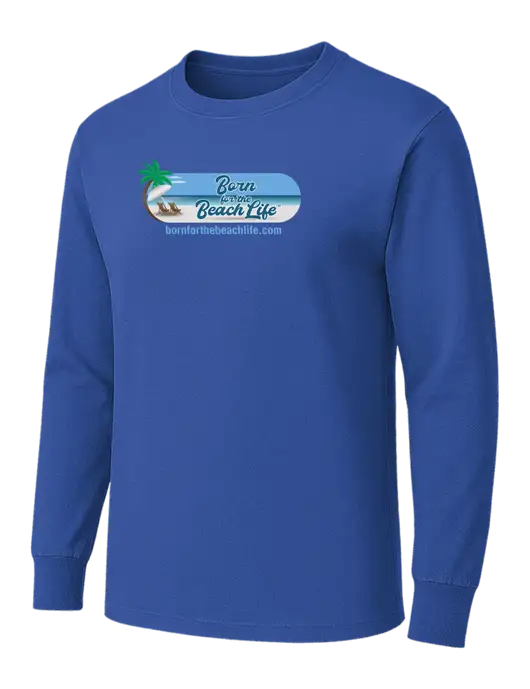 Dark Royal Heavyweight Long Sleeve 6.1 oz T-Shirt w/Beach Life Logo