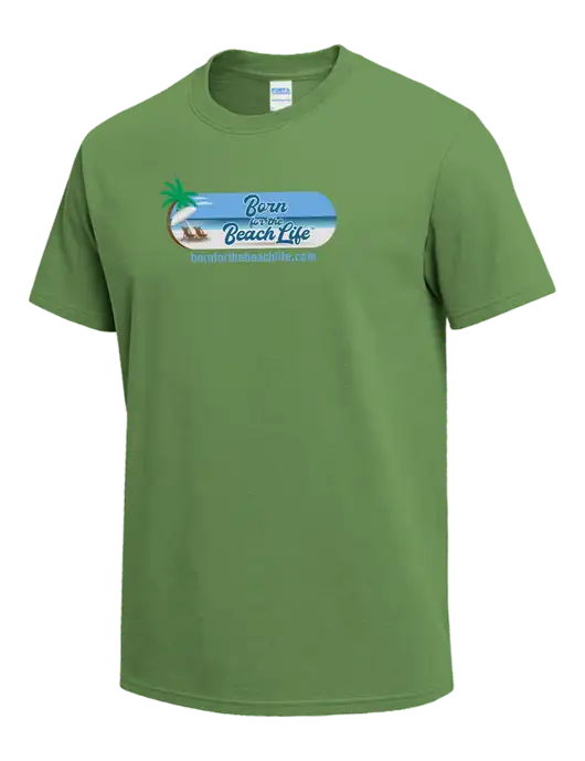 Light Kelly Green Heavyweight 6.1 oz T-Shirt w/Beach Life Logo
