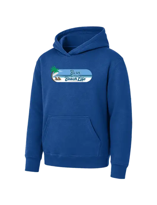 Youth Royal 7.8 oz Pullover Hooded Sweatshirt w/Beach Life Logo