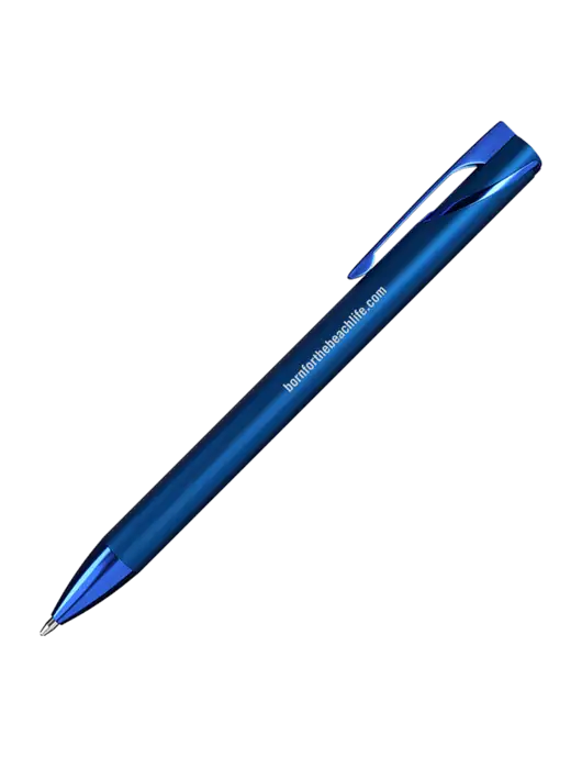 Navy HyperNova Ballpoint Pen - Black Ink w/Born for the Beach Life URL