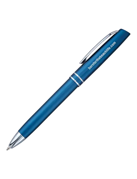 Blue Anguilla Black Ink Pen w/Born for the Beach Life URL