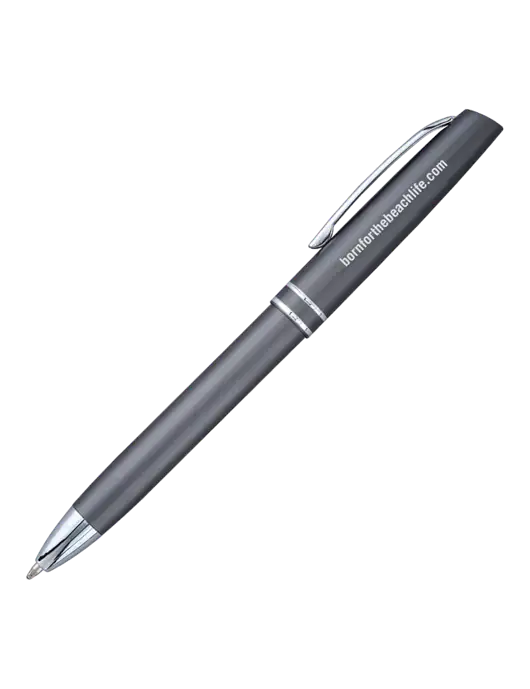 Gunmetal Anguilla Black Ink Pen w/Born for the Beach Life URL