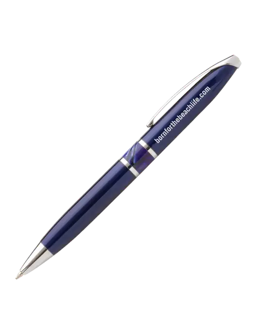 Illusion Navy Pen - Black Ink w/Born for the Beach Life URL