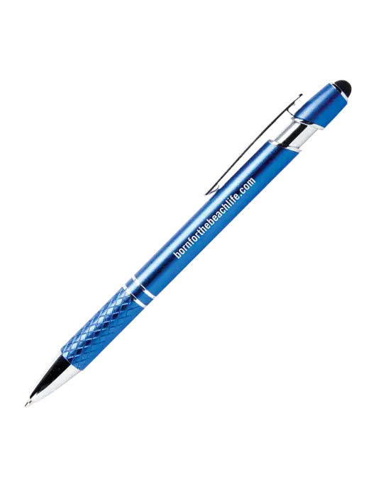 Valencia Blue Stylus Pen - Black Ink w/Born for the Beach Life URL