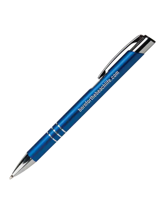 Laurent Blue Pen - Black Ink w/Born for the Beach Life URL