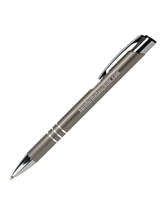 Laurent Gunmetal Pen - Black Ink w/Born for the Beach Life URL