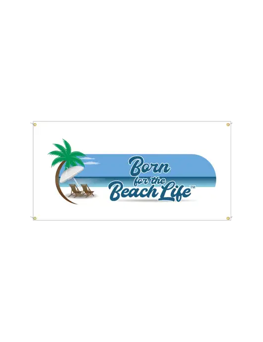 Vinyl Banner 48" x 24"  w/Beach Life Logo