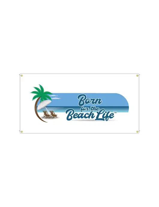 Vinyl Banner 72" x 36"  w/Beach Life Logo